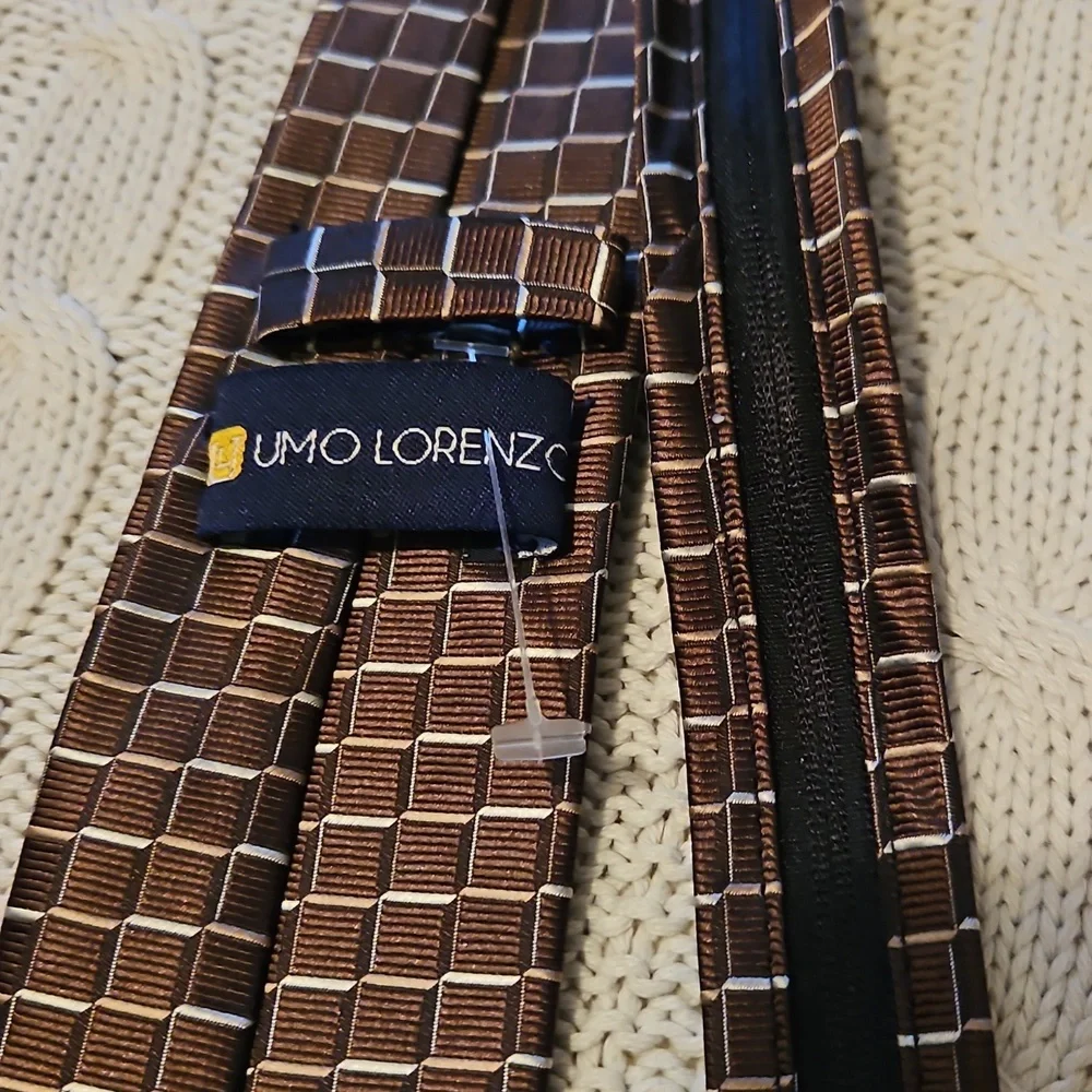 Umo Lorenzo Kids Black and Brown Grid Tie